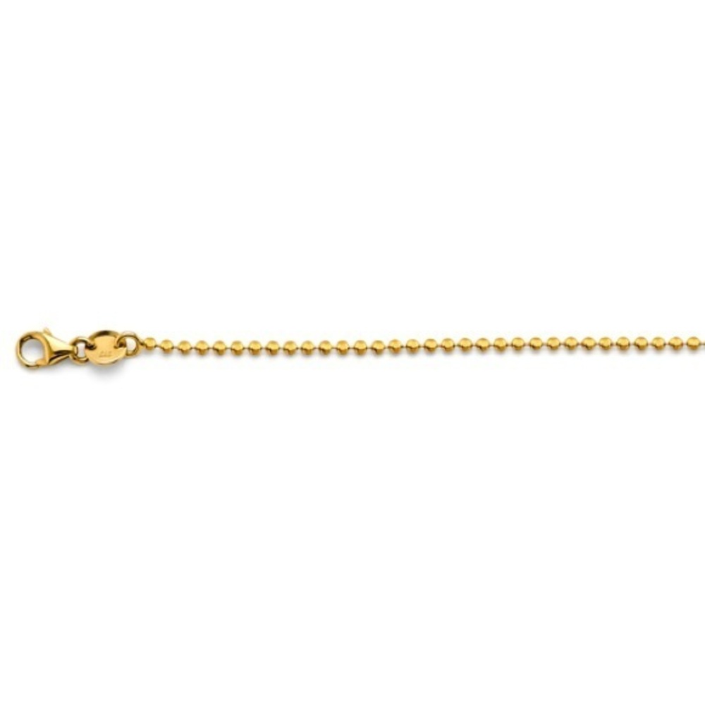 New Real 14K Yellow 1.4mm Disco DC Ball Chain